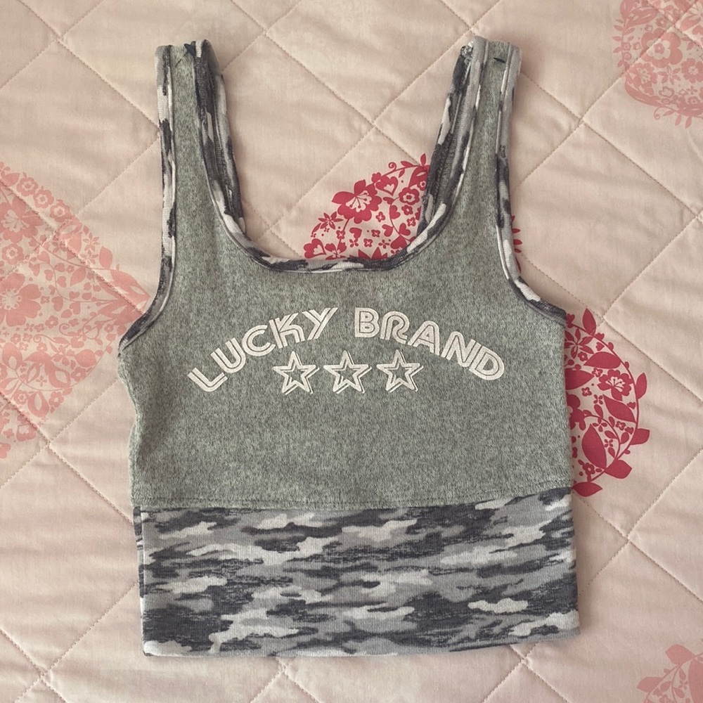 Lucky Brand Cropped Pajama Tank Top Size Small NWT